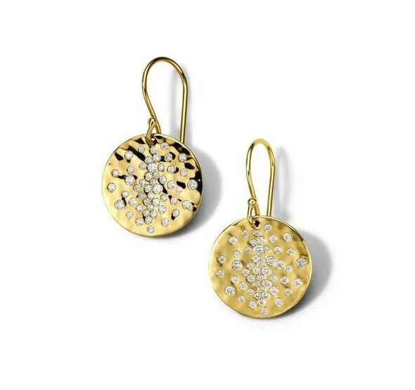 IPPOLITA Stardust Round Crinkle Earrings with Diamonds