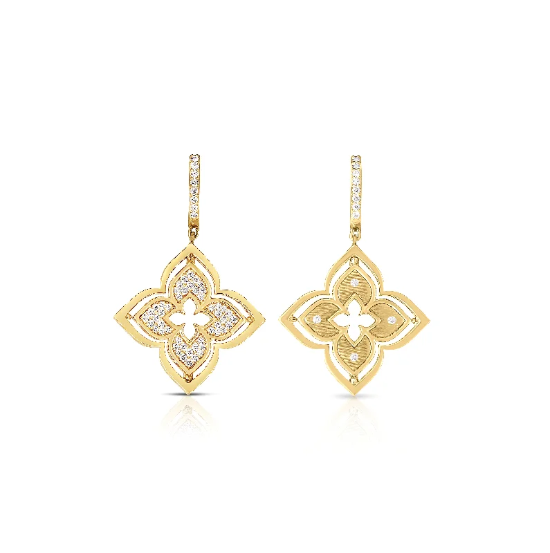 Roberto Coin Yellow Gold Reversible Diamond Earrings - Fink's Exclusive