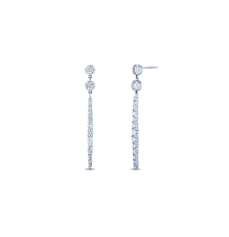 Sabel Collection White Gold Diamond Dangle Earrings