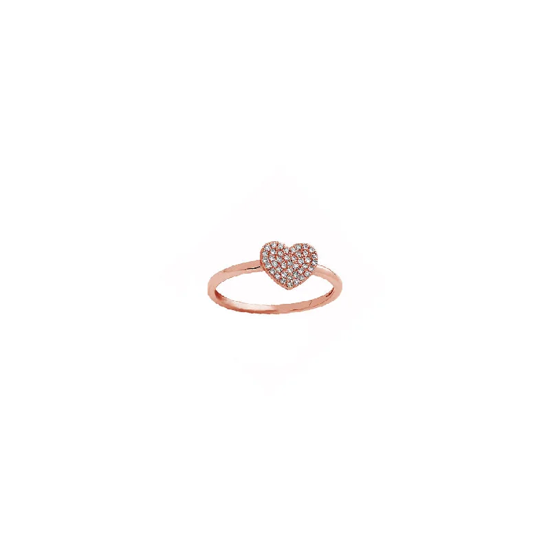 14 Karat Rosé Gold Heart Diamond Ring