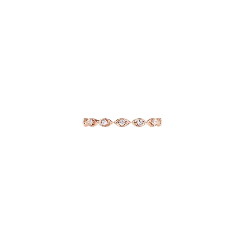 18 Karat Rose Gold Eleanor Marquise band with white diamonds