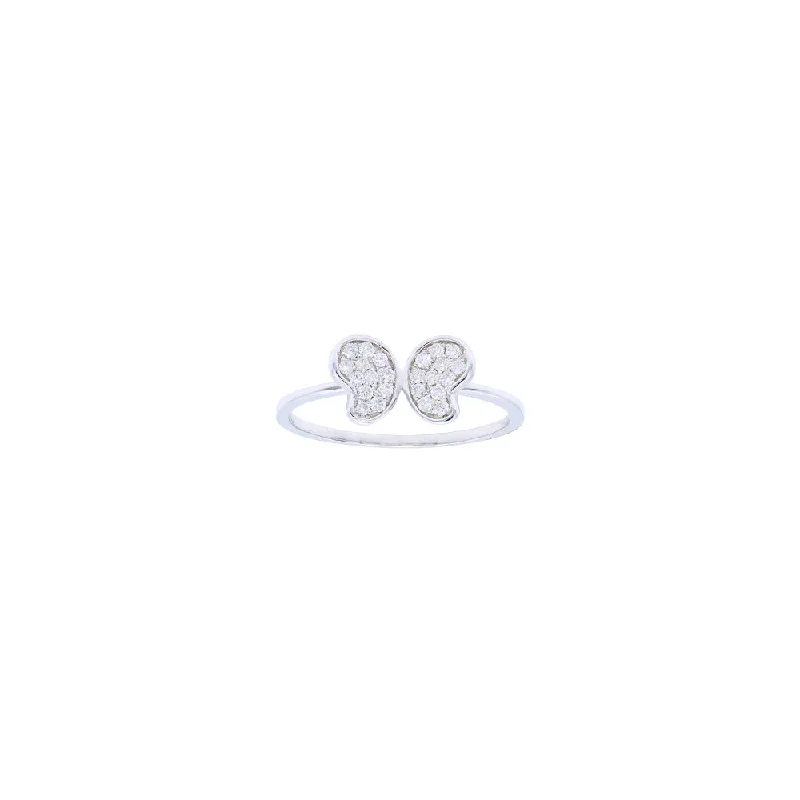 18 Karat White Gold Diamond Butterfly Ring