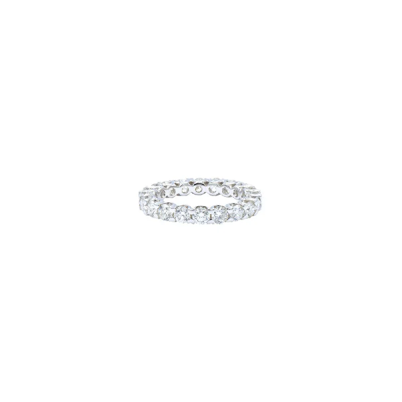 18 Karat White Gold diamond eternity band shared U prong