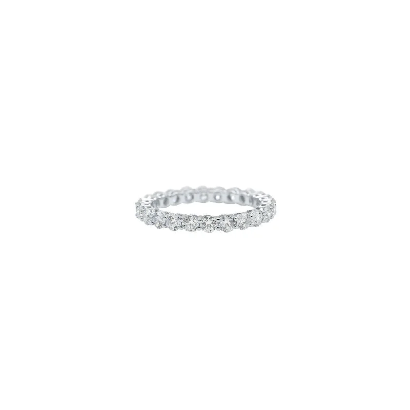 18 Karat White Gold Diamond Shared Prong Eternity Ring