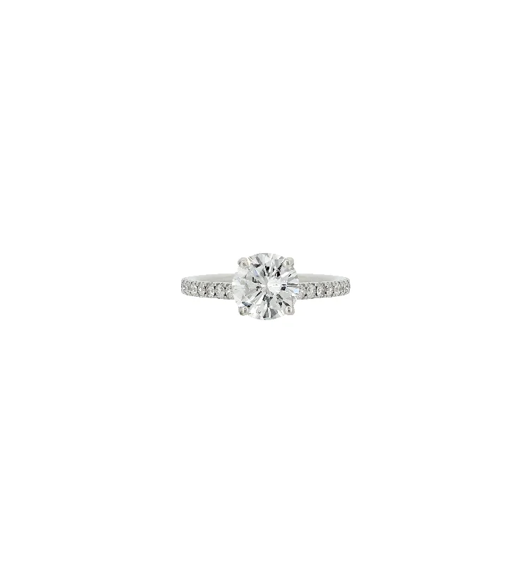 18 Karat White Gold Engagement Ring with Round Diamond