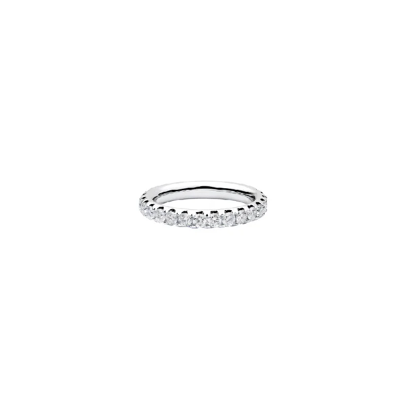 18 Karat White Gold Scalloped Diamond Eternity Ring