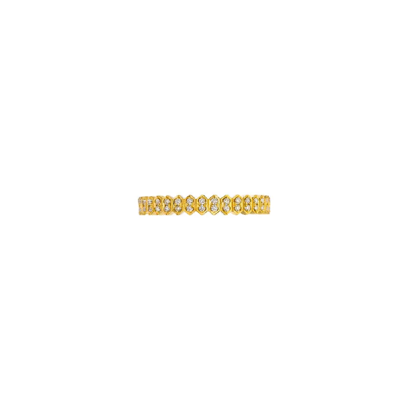 18 Karat yellow gold Mini Abacus diamond band