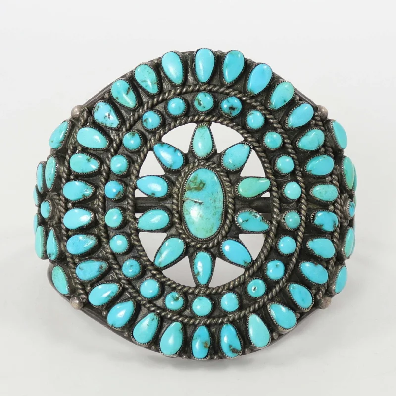 1940s Turquoise Cluster Cuff