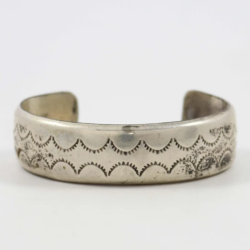 1990s Stamped Silver Cuff