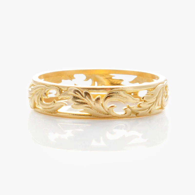 Solid Gold Openwork Filigree Ring