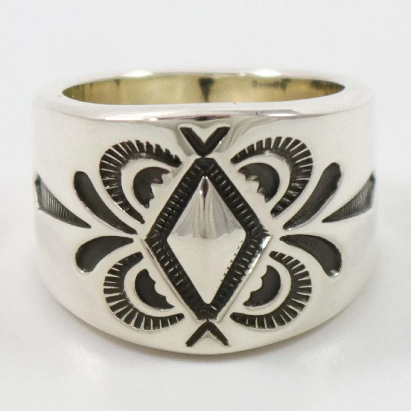 Stamped Silver Ring