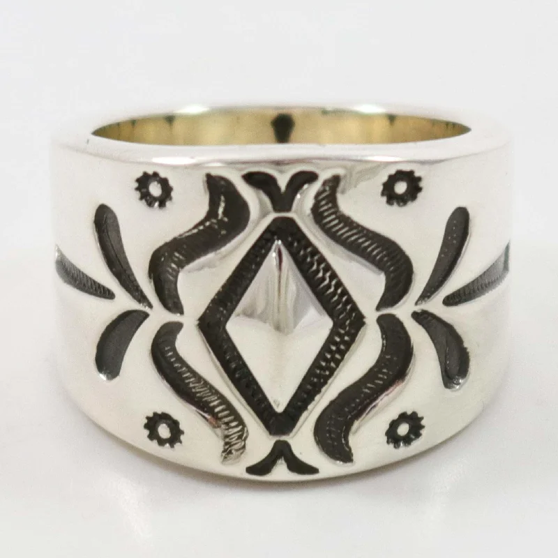 Stamped Silver Ring