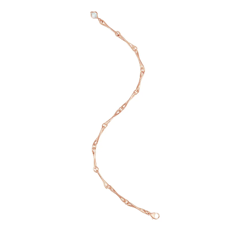 WaterDrop Small Link Bracelet in 14k Rose SMO Gold