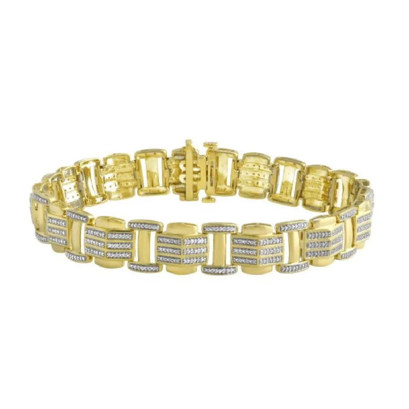 1/2 CTW Diamond 8.5-inch Bracelet in Gold Plated Sterling Silver