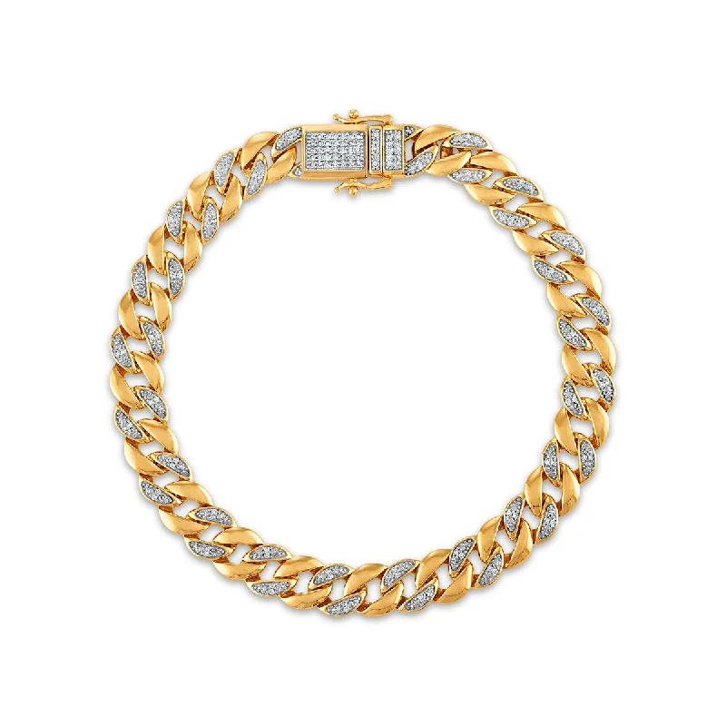 1/2 CTW Diamond Miami Cuban Link 8.5-inch Bracelet in 10KT Yellow Gold