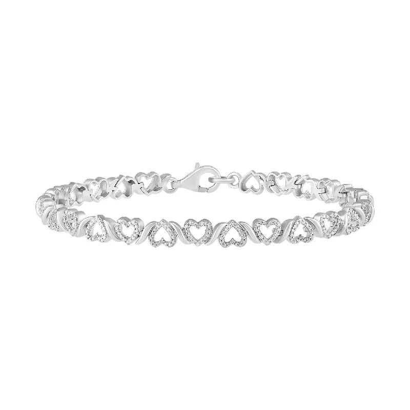 1/20 CTW Diamond Heart Tennis 7.5-inch Bracelet