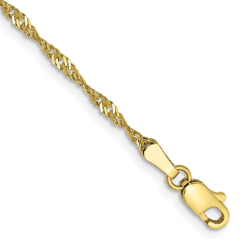 10KT Yellow Gold 8-inch 1.7MM Singapore Bracelet