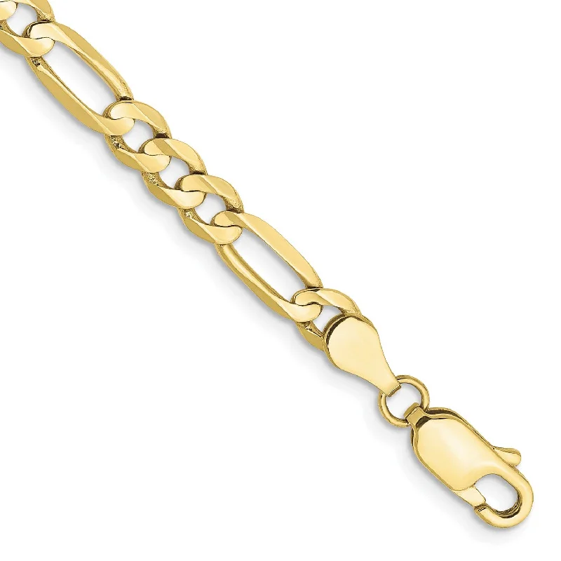 10KT Yellow Gold 8-inch 4.5MM Lobster Clasp Figaro Bracelet