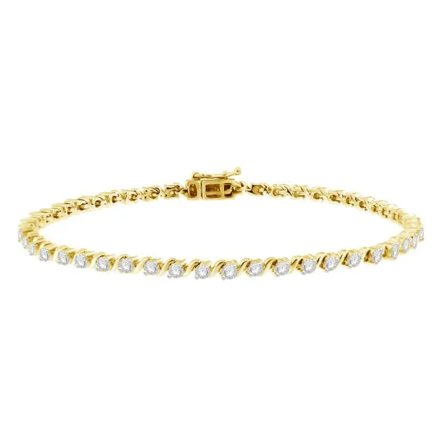 2 CTW Diamond 7-inch Tennis Bracelet in 10KT Yellow Gold