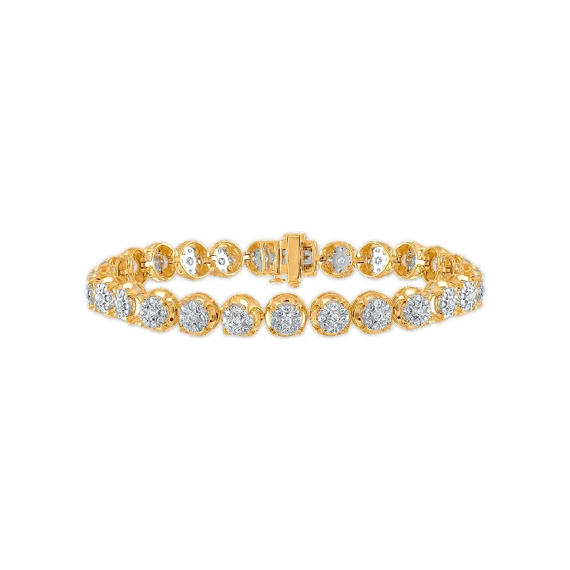 2 CTW Diamond 7.25-inch Tennis Bracelet in 10KT White and Yellow Gold