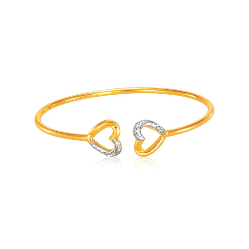 916 Gold Heartbound Cuff Bangle