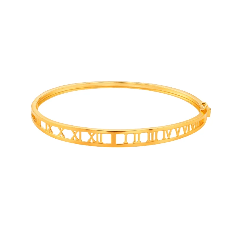 916 Gold Timeless Roman Digits Bangle