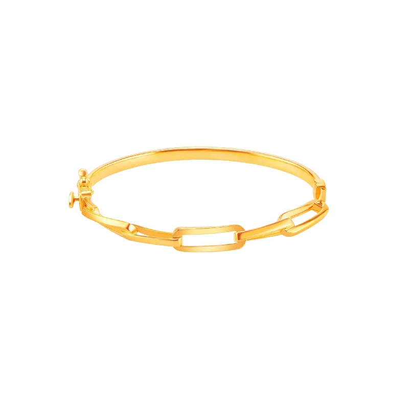 916 Gold Twisted Links Bangle