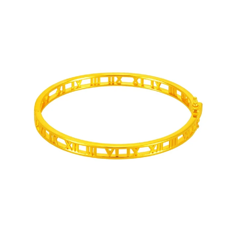 916 Golden Roman Numeral Bangle