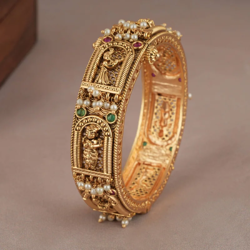 Stunning antique gold finish baraat openable kada bangle