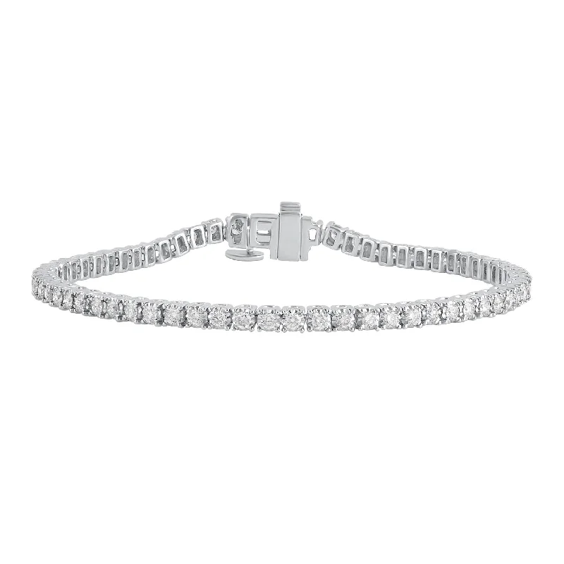 Signature EcoLove 2-1/5 CTW Diamond Tennis Illusion Set 7.25-inch Bracelet in 14KT White Gold