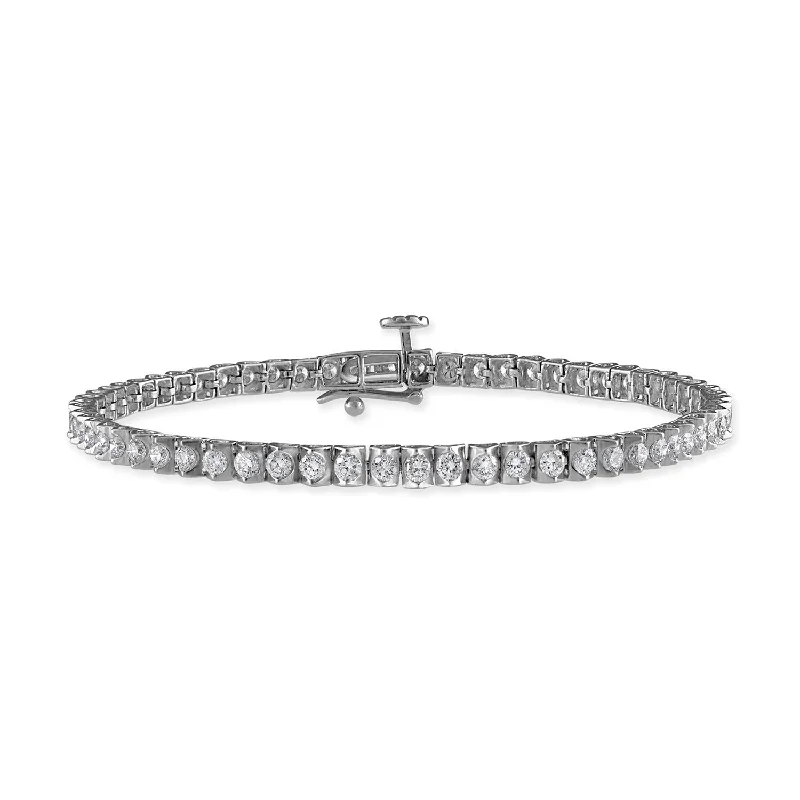 Signature EcoLove 3 CTW Diamond 7-inch Tennis Bracelet in 14KT White Gold