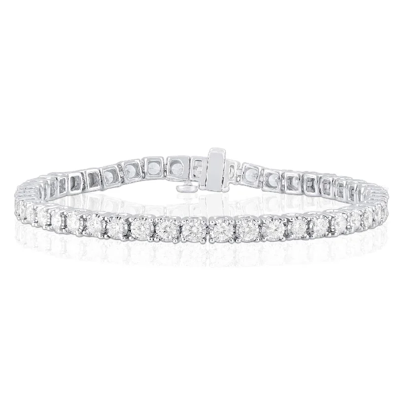 Signature EcoLove 4-1/6 CTW Diamond Tennis Illusion Set 7.25-inch Bracelet in 14KT White Gold