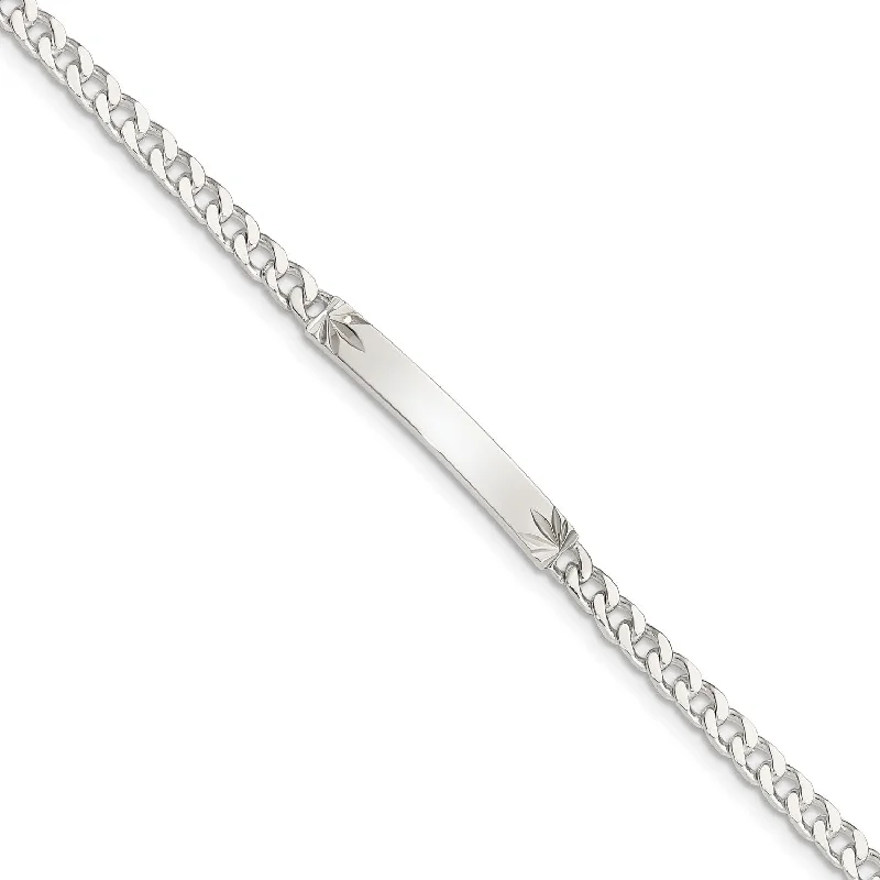 Sterling Silver 8-inch 3MM Lobster Clasp Curb ID Bracelet